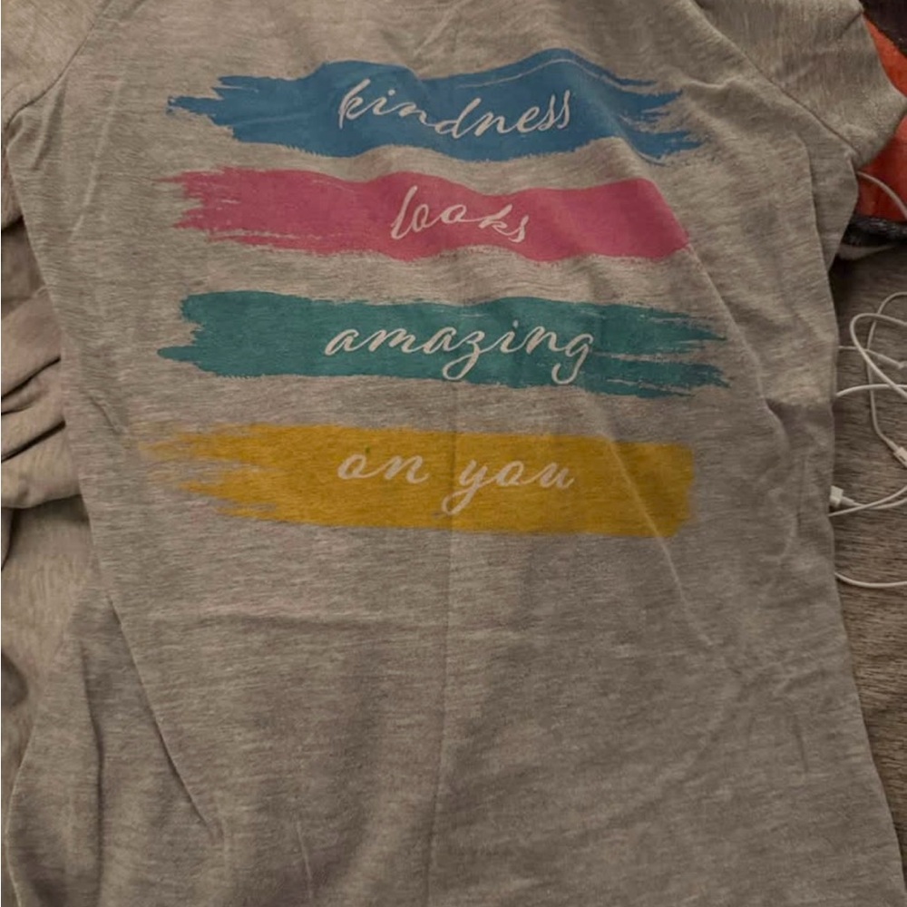Round Up Gray Tee with Colorful Design